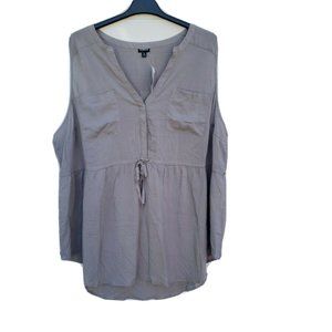 Torrid Top Emma Grey Challis Babydoll Tunic